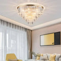 Modern gold decorbites crystal flush ceiling light for bedroom