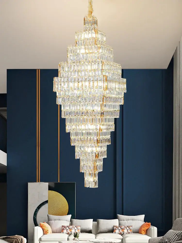 Modern gold decorbites crystal large chandelier staircase pendant light