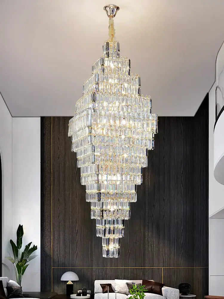 Modern gold decorbites crystal large chandelier staircase pendant light