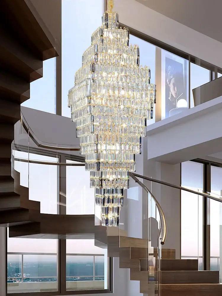 Modern gold decorbites crystal large chandelier staircase pendant light