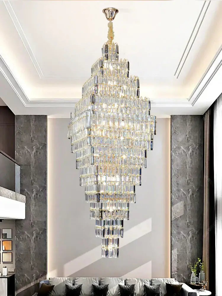 Modern gold decorbites crystal large chandelier staircase pendant light