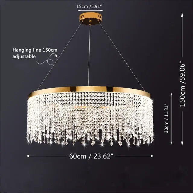 Modern gold decorbites crystal led ceiling chandelier dining room