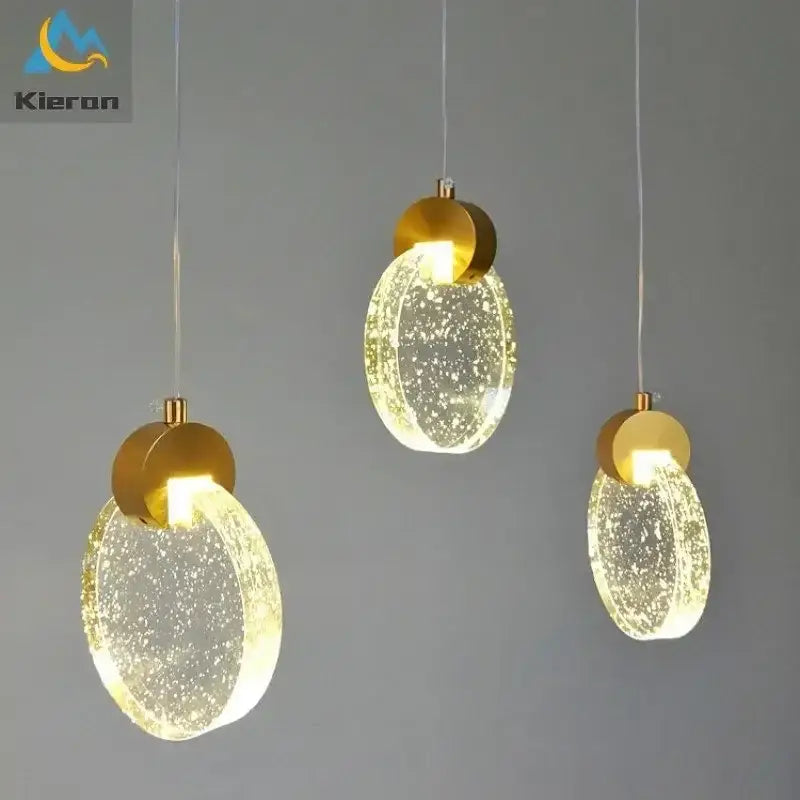 Modern gold decorbites crystal led chandelier bedroom pendant light