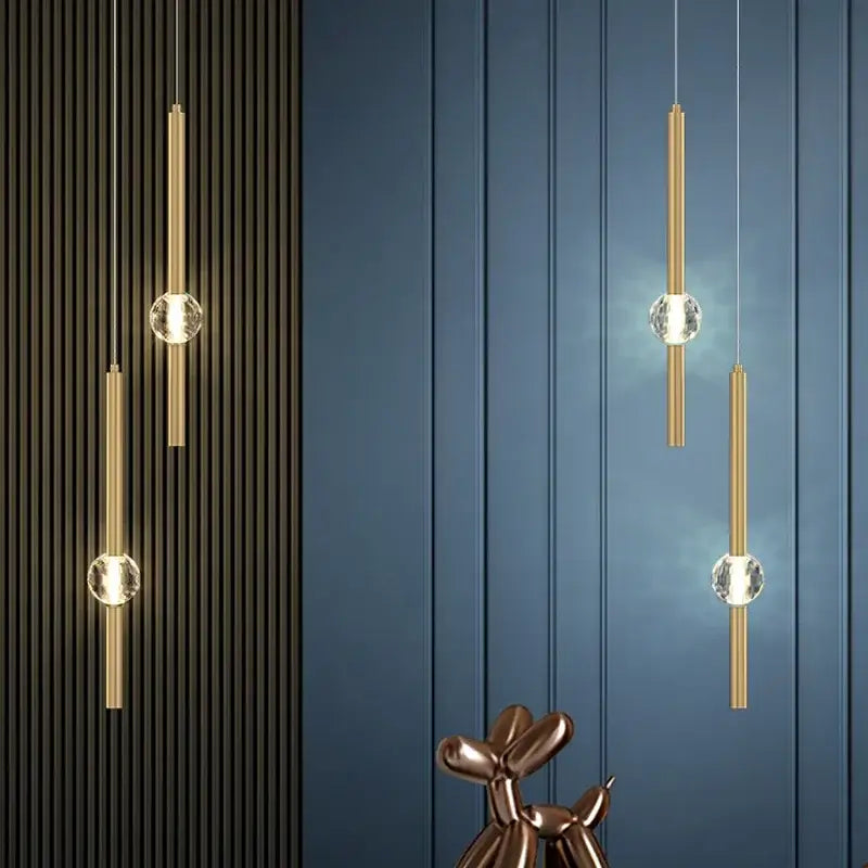 Modern gold decorbites crystal led chandelier bedroom pendant light