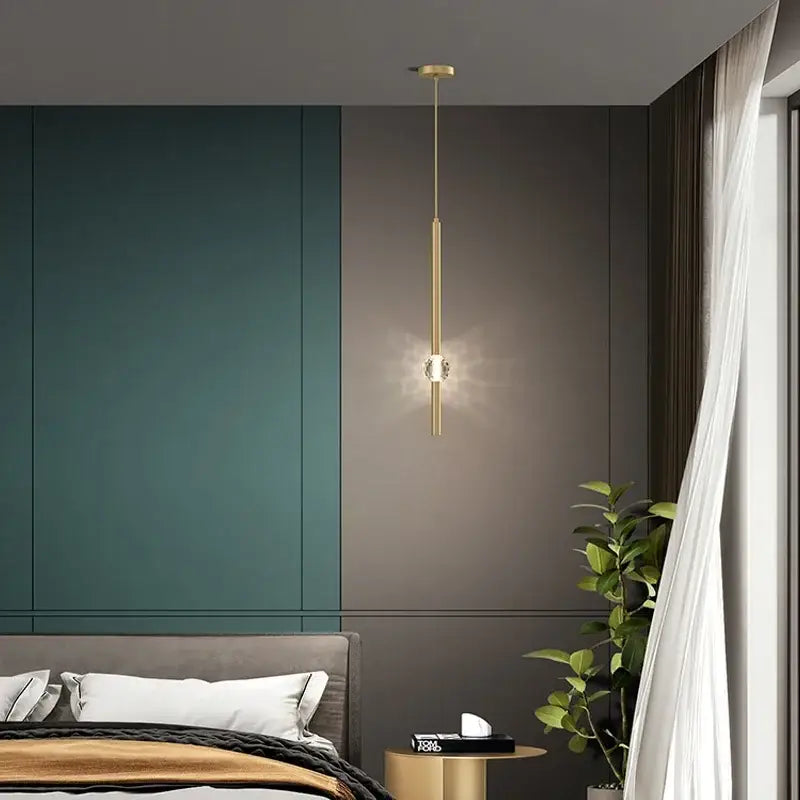 Modern gold decorbites crystal led chandelier bedroom pendant light