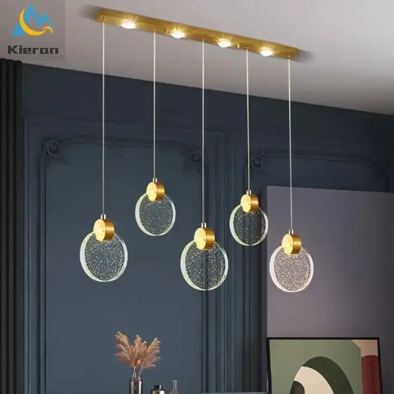 Modern gold decorbites crystal led chandelier bedroom pendant light