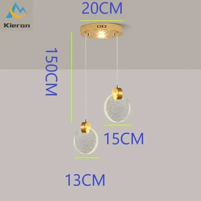 Modern gold decorbites crystal led chandelier bedroom pendant light