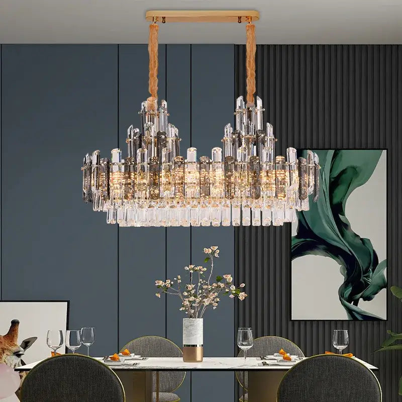 Modern gold decorbites crystal led chandelier dining room pendant light