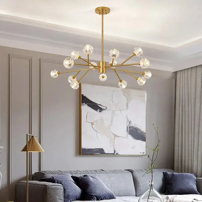 Modern gold decorbites crystal led chandelier for dining room