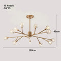 Modern gold decorbites crystal led chandelier for dining room