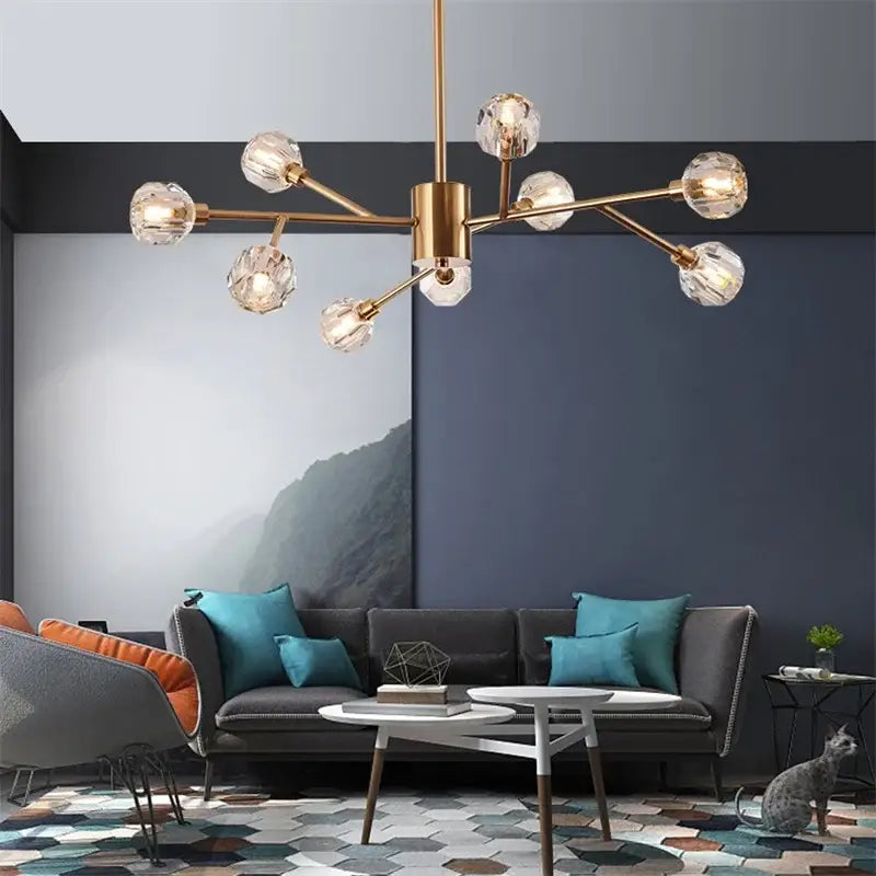 Modern gold decorbites crystal led chandelier for dining room