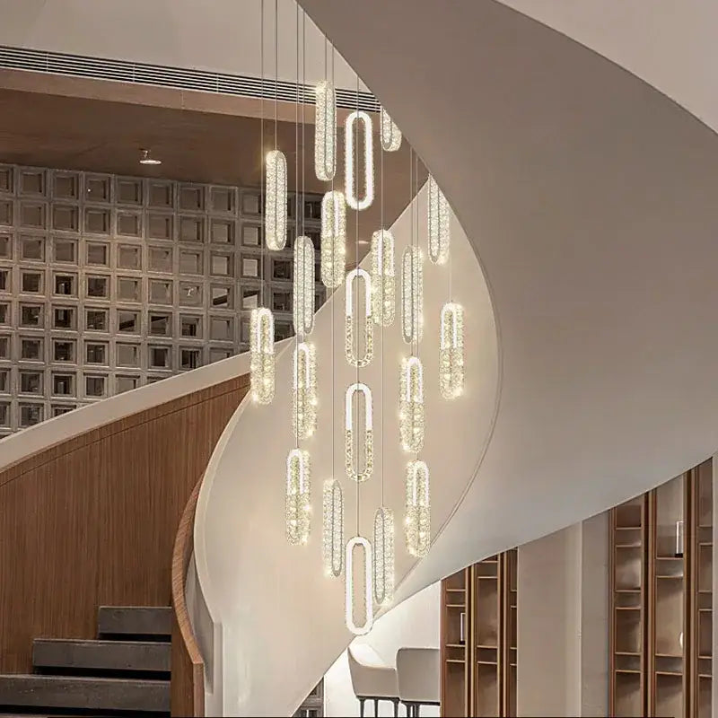 Modern gold decorbites crystal led chandelier for living room staircase