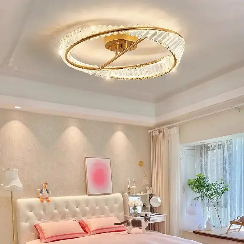 Modern gold decorbites crystal led chandelier living room light