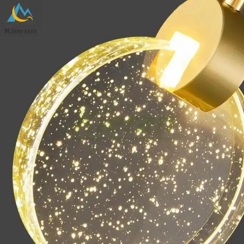 Modern gold decorbites crystal led chandelier living room pendant light
