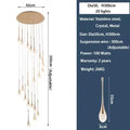 Modern gold decorbites crystal led chandelier staircase hanging light