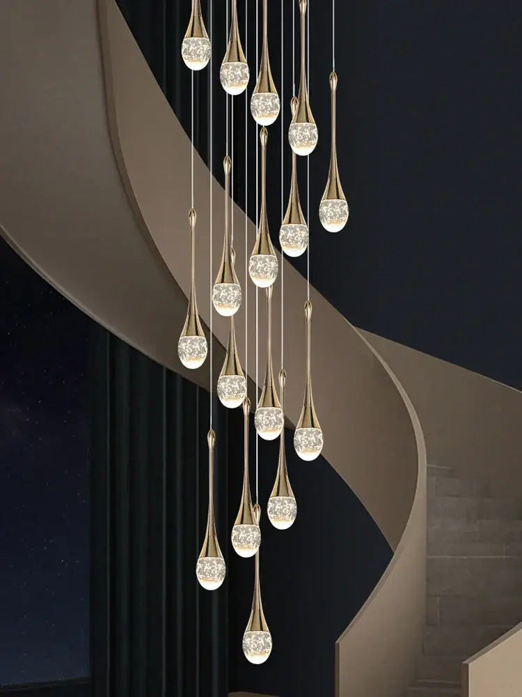 Modern gold decorbites crystal led chandelier staircase hanging light