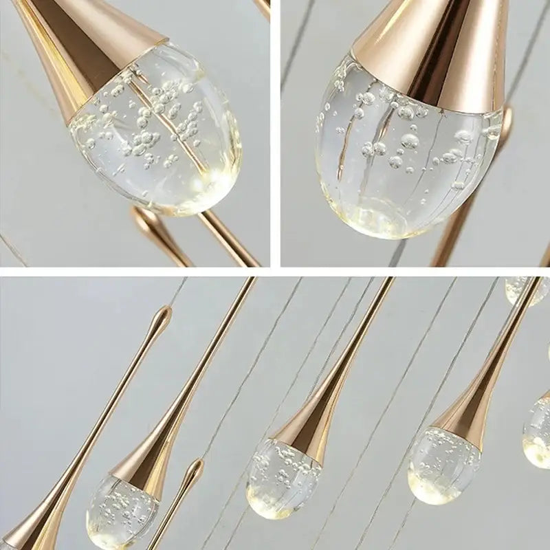 Modern gold decorbites crystal led chandelier staircase hanging light