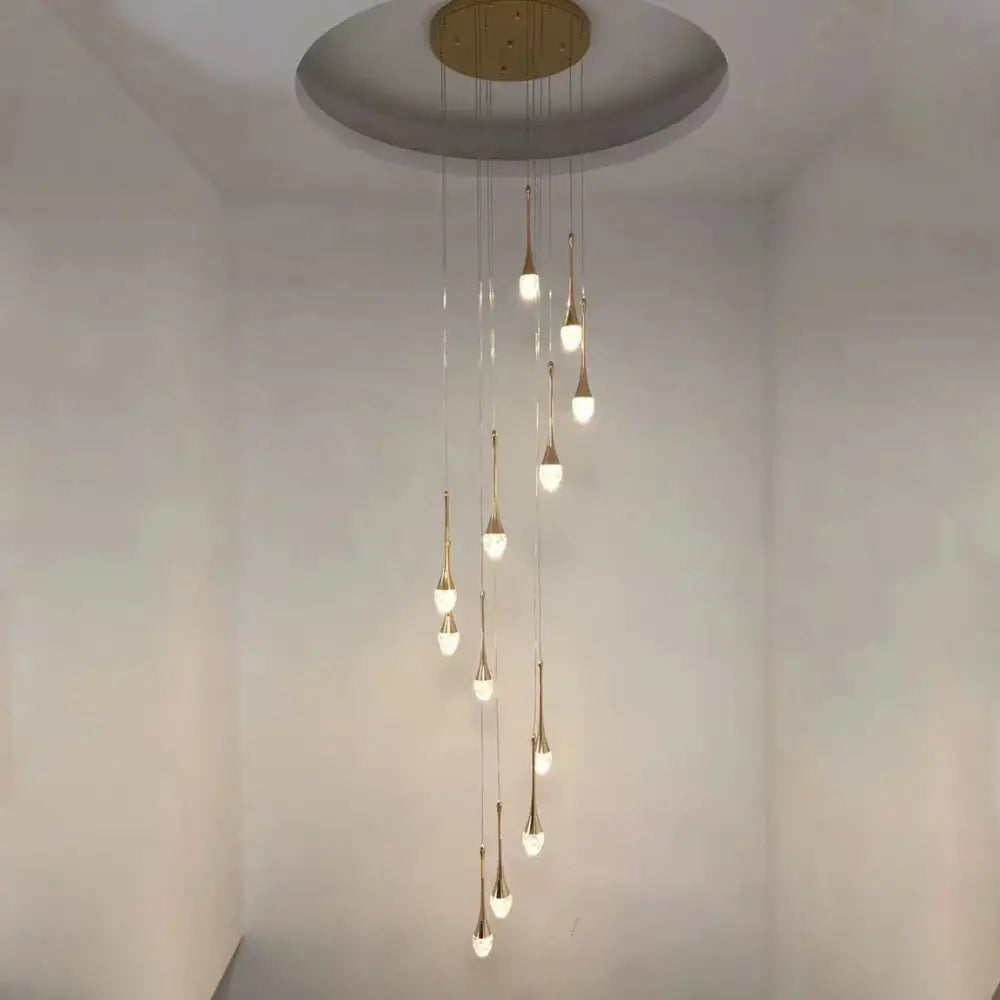 Modern gold decorbites crystal led chandeliers staircase light