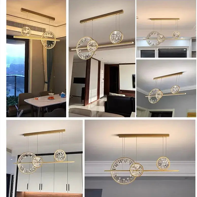 Modern gold decorbites crystal pendant chandelier dining room lighting