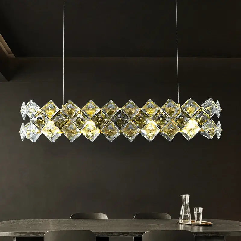 Modern gold decorbites crystal round chandelier dining room light