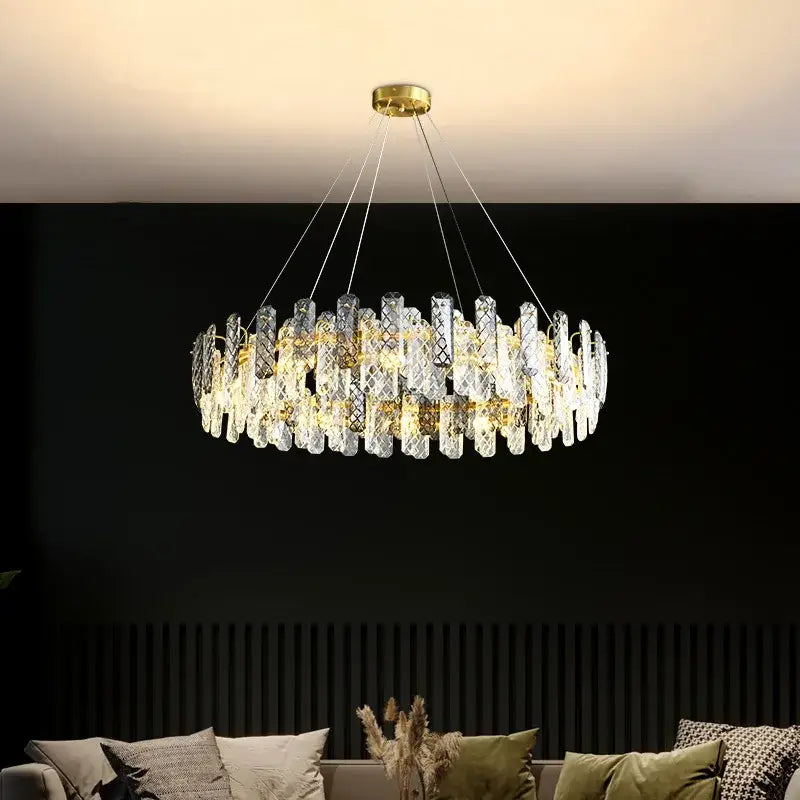 Modern gold decorbites crystal round chandelier dining room light