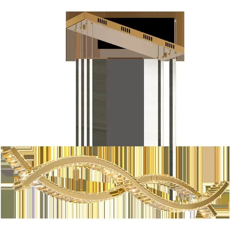 Modern gold decorbites crystal strip chandelier dining room light