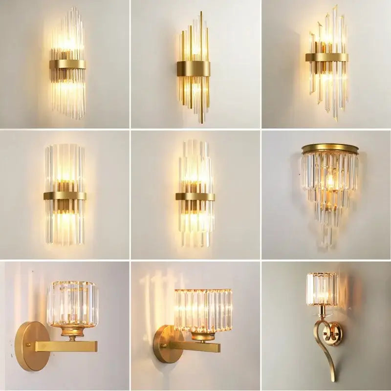 Modern gold decorbites crystal wall lamp bedroom luxury sconce