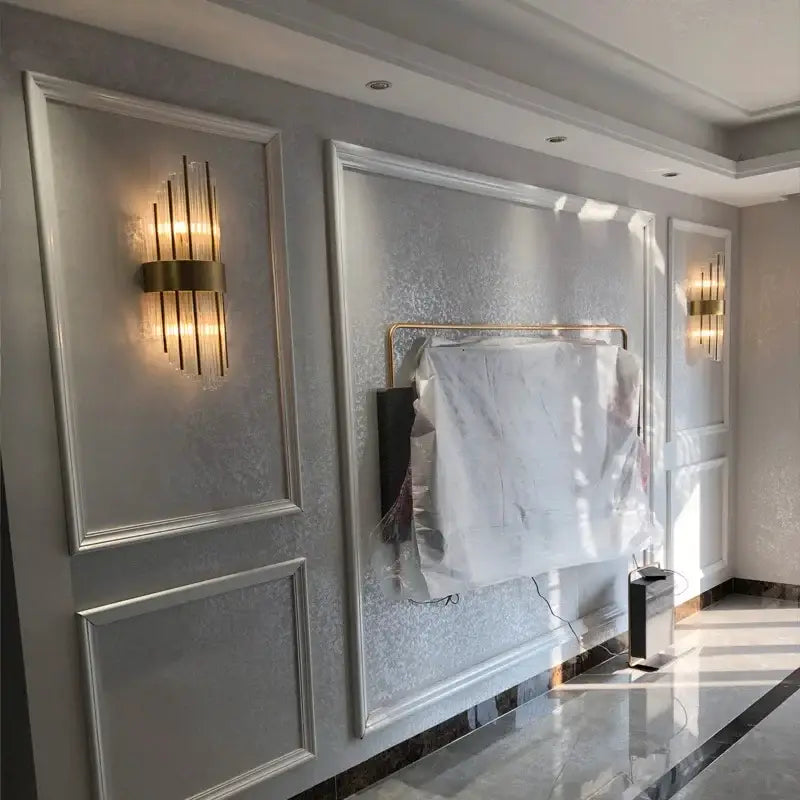 Modern gold decorbites crystal wall lamp bedroom luxury sconce