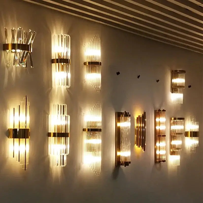 Modern gold decorbites crystal wall lamp bedroom luxury sconce
