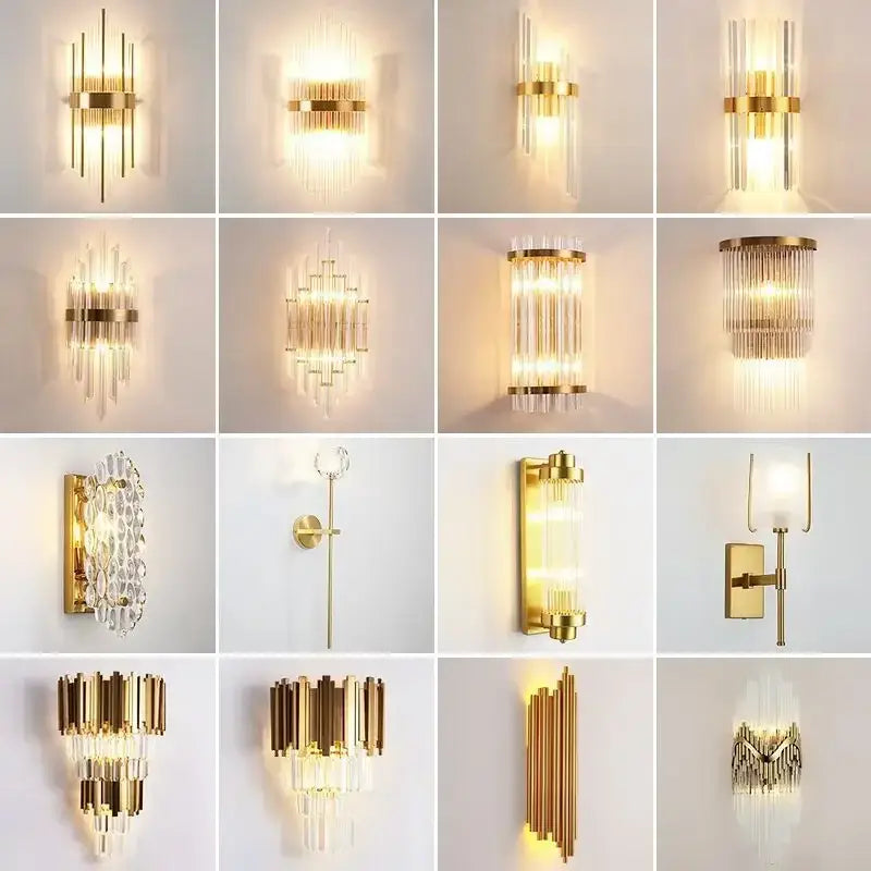 Modern gold decorbites crystal wall lamp bedroom luxury sconce