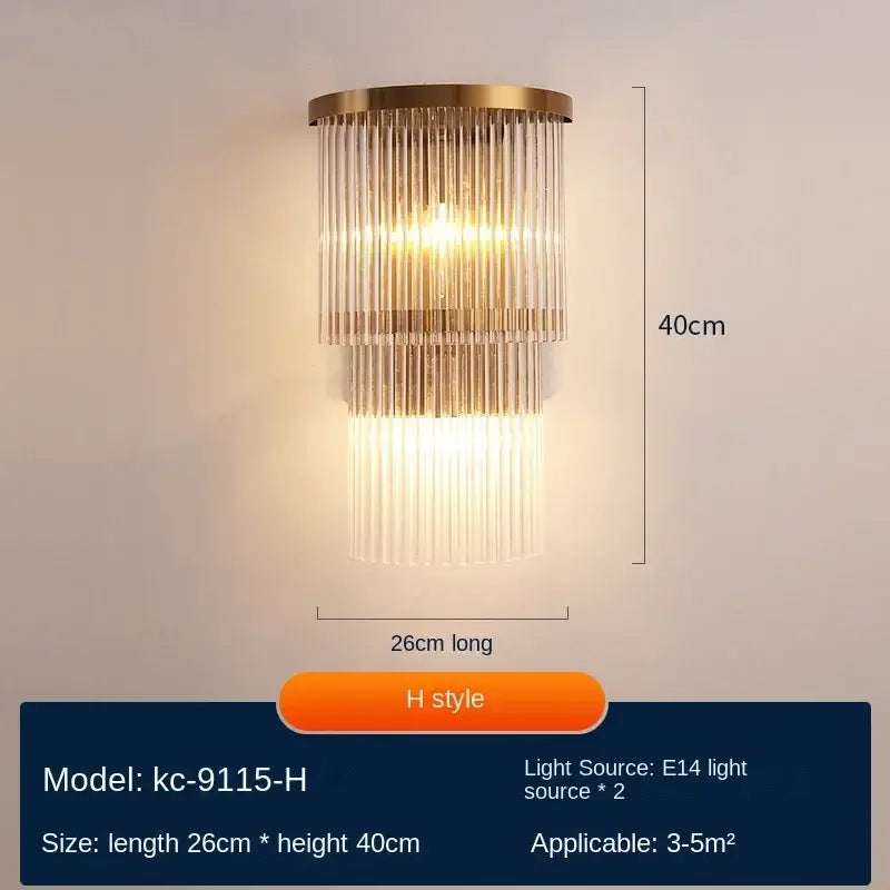 Modern gold decorbites crystal wall lamp bedroom luxury sconce
