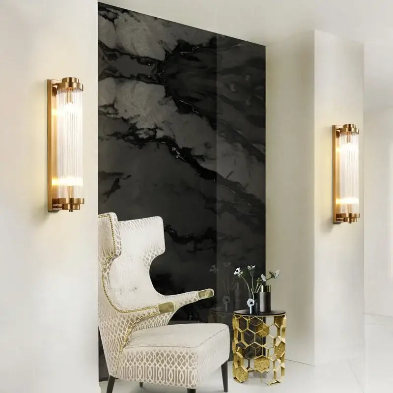 Modern gold decorbites crystal wall sconce bedroom glass light