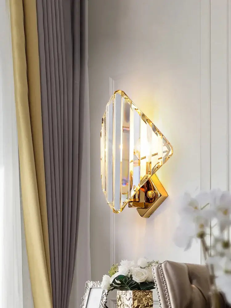 Modern gold decorbites crystal wall sconce living room light fixture