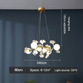 Modern gold decorbites gingko leaf branch chandelier living room light