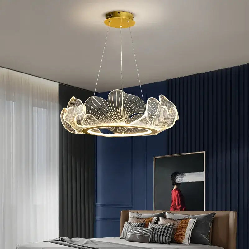 Modern gold decorbites ginkgo acrylic led pendant – dining room light