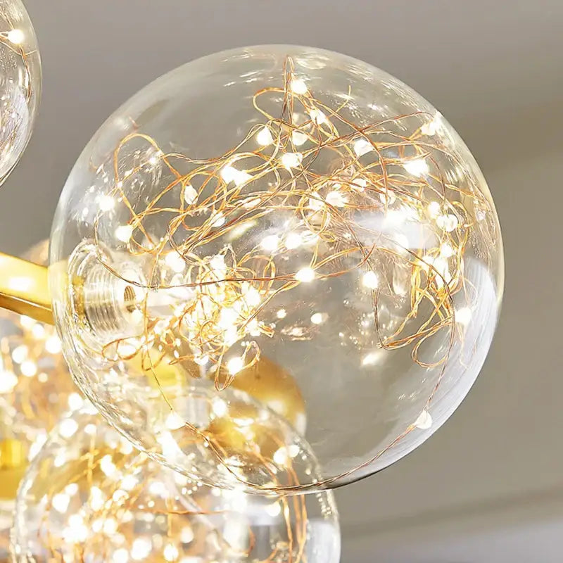 Modern gold decorbites glass ball chandelier for dining room