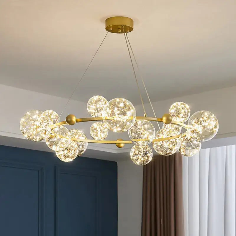 Modern gold decorbites glass ball chandelier for dining room