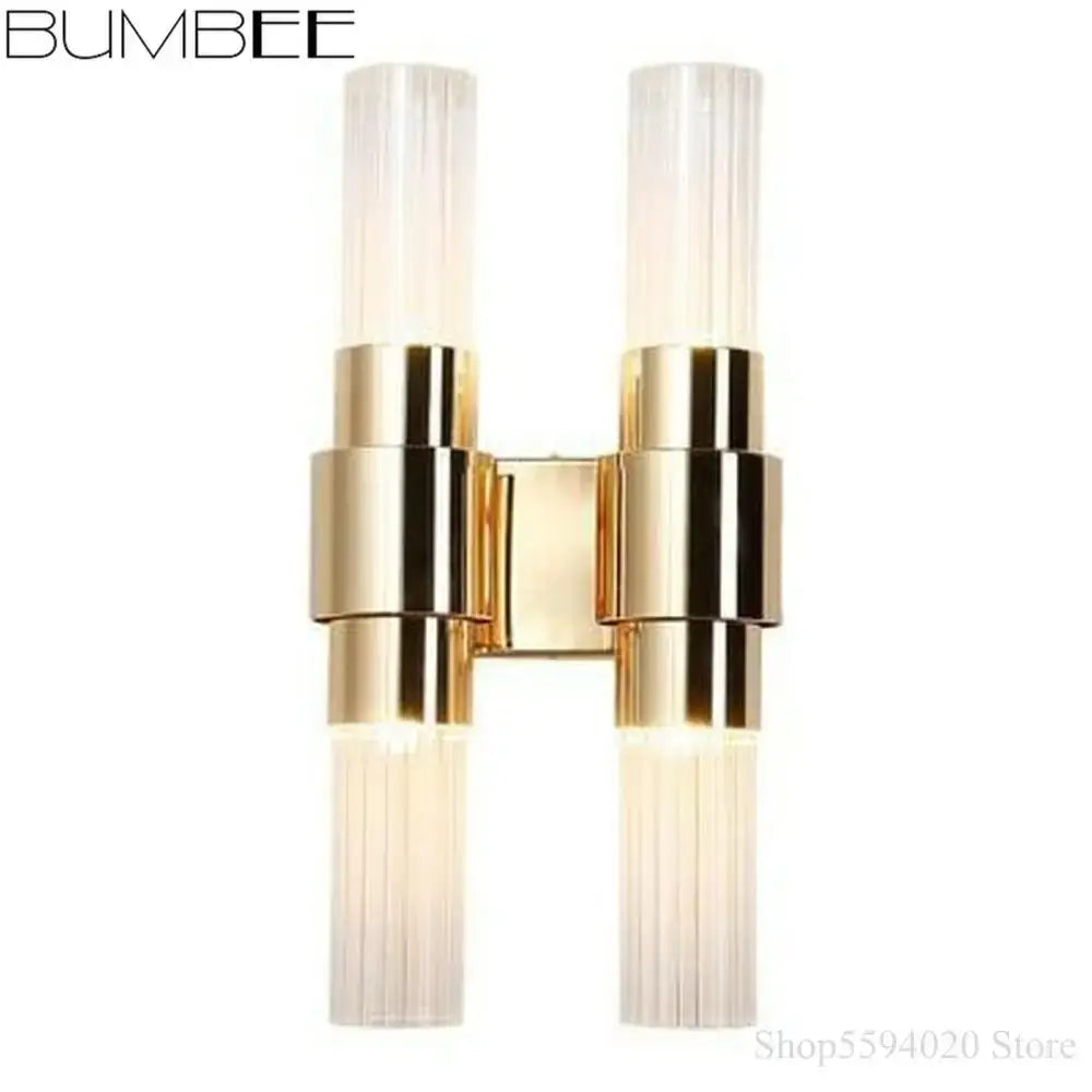 Modern gold decorbites iron glass lamps living room wall sconce