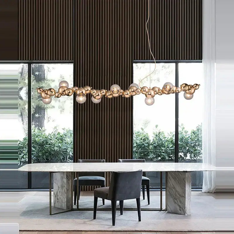 Modern gold designer molecule chandelier dining room pendant light