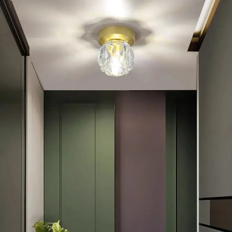 Modern gold diamond crystal ceiling lights for bedroom living room