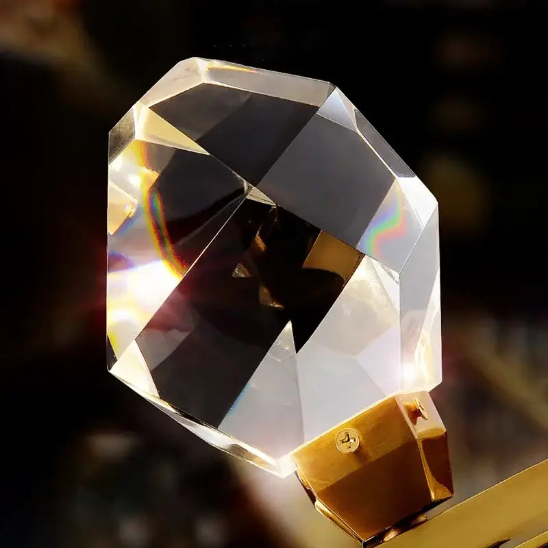 Modern gold diamond crystal chandelier for living room staircase