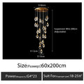 Modern gold diamond crystal chandelier staircase led lighting