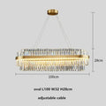 Modern gold dimmable led pendant light with crystals dining room