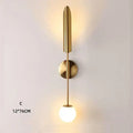 Modern gold double-head wall lights for living room clear and frosted