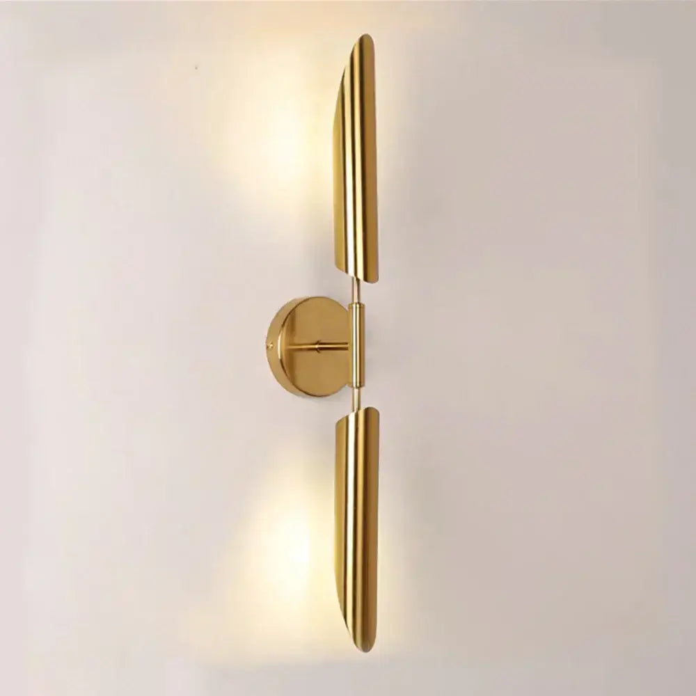 Modern gold double-head wall lights for living room clear and frosted