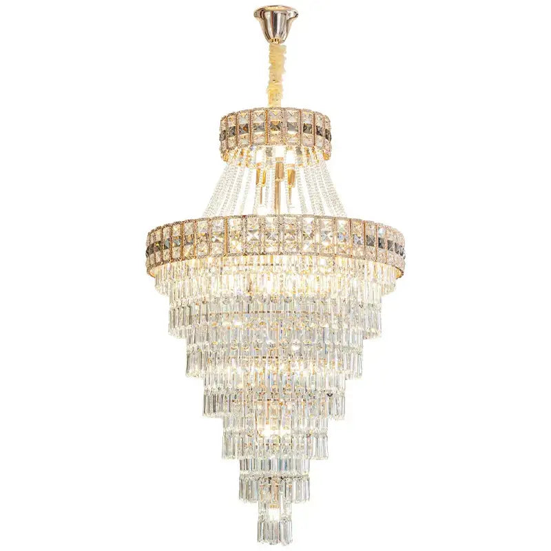 Modern gold duplex villa crystal chandelier for staircase living room