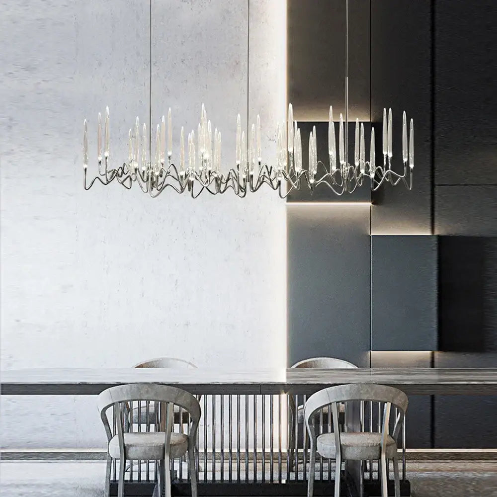 Modern gold elegant candle shape ceiling chandelier living room light