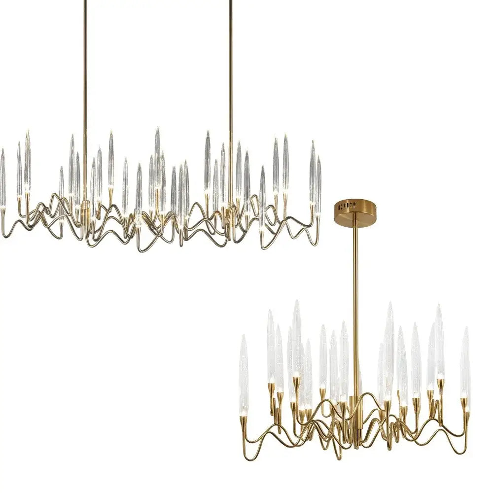 Modern gold elegant candle shape ceiling chandelier living room light