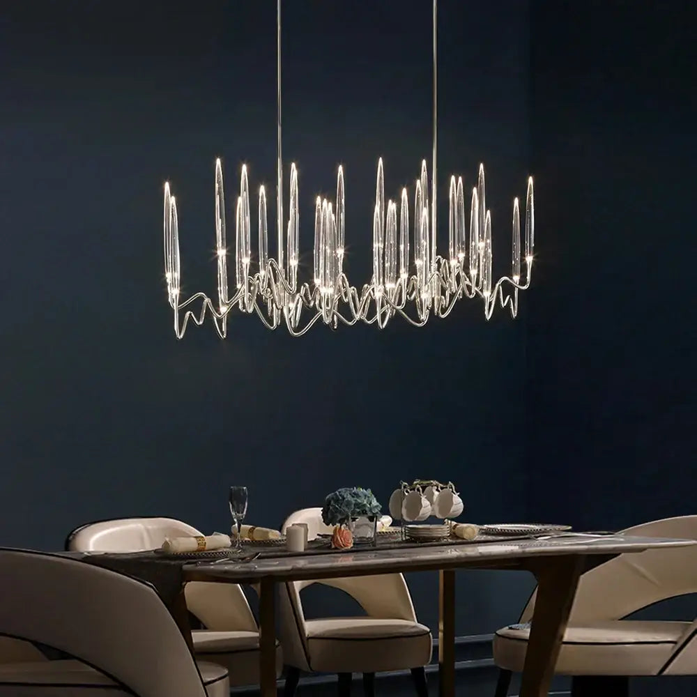 Modern gold elegant candle shape ceiling chandelier living room light