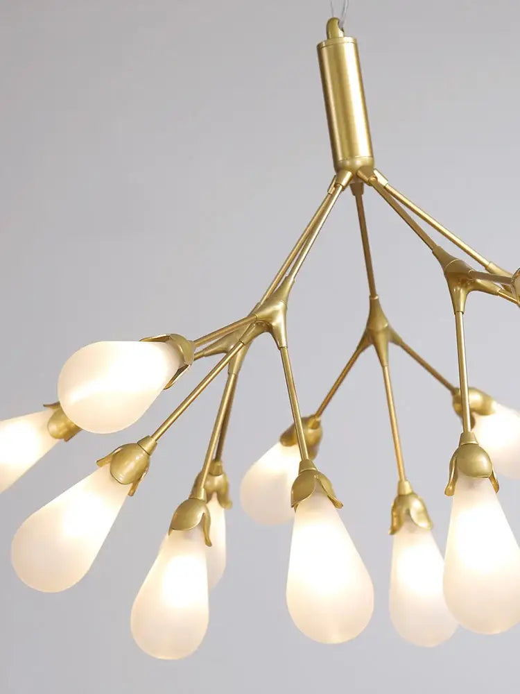 Modern gold elegant firefly chandelier dining room branching light